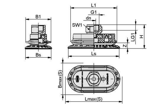 SAOB 110<em></em>x55 NBR-60 G3/8-IG